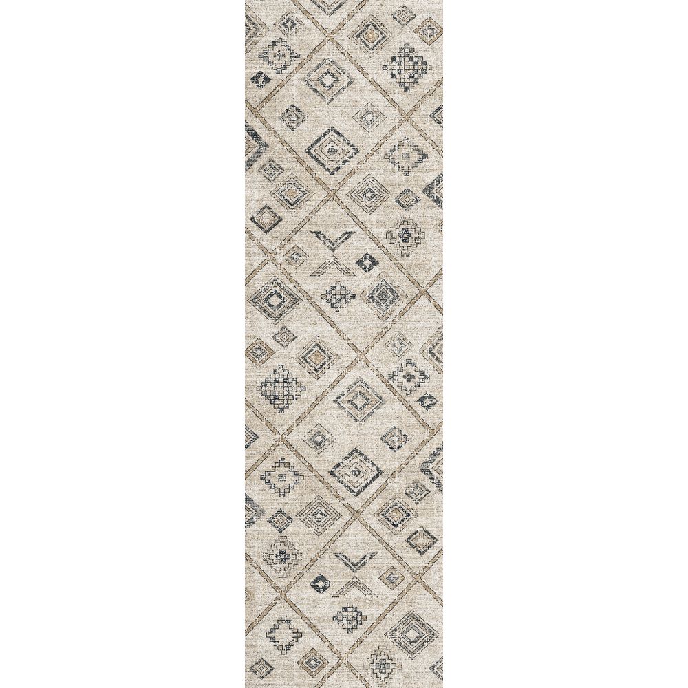 Dynamic Rugs 62014-060 Carlisle 2.2 Ft. X 7.7 Ft. Finished Runner Rug in Ivory/Grey